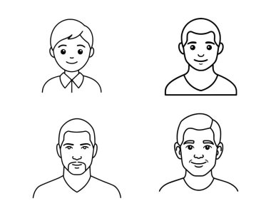 Düzenlenebilir hatları olan küçük adam baş simgesi