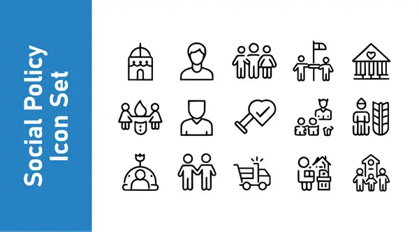  Düzenlenebilir vektör ile sosyal politika simgesi belirlendi