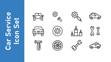 Araba servisi ekipmanları düzenlenebilir felçli bir simge