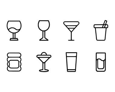 Çeşitli Cam Simgeleri vektör koleksiyonlarını ayarla