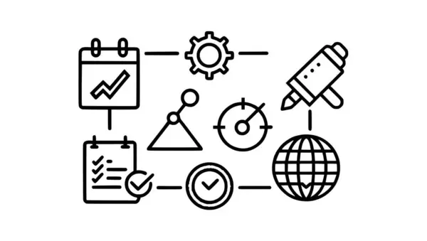Plan, strateji, kontrol, analiz gibi çeşitli biçim simgeleri