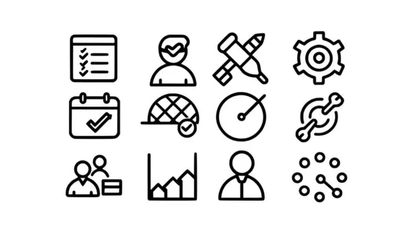 Plan, strateji, kontrol, analiz gibi çeşitli biçim simgeleri