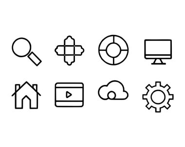 Web simgeleri hizada. Doktor, dikkat, yardım, bağış