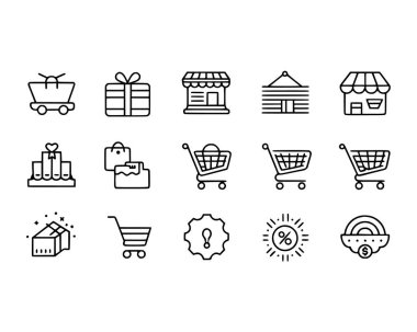 Ecommerce işi için web sitesi ve mobil uygulama simgeleri ayarlandı