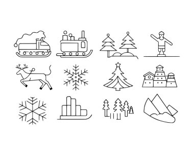 Kış çizgisi simgesi basit tasarım