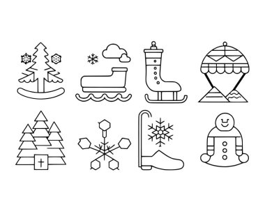 Kış çizgisi simgesi basit tasarım