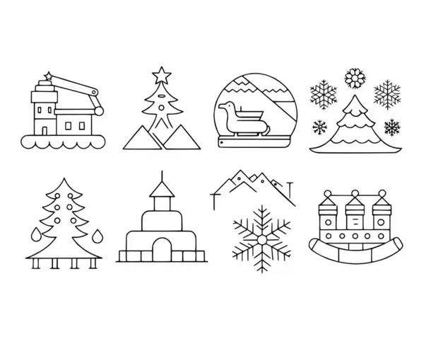 Kış çizgisi simgesi basit tasarım