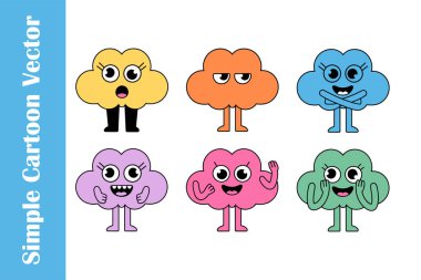 Basit Çizgi Roman Bulut Vektörü Ayarları