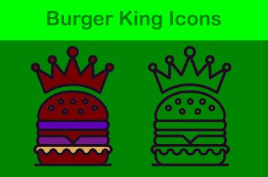 Burger King Simgeleri Burger Vektör Tasarımı Taç Giydi