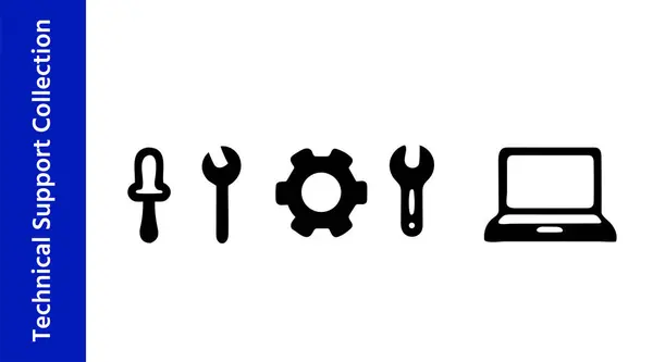 Teknik Destek Simgeleri Teçhizat, Laptop, Müşteri Yardım Vektörü