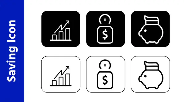 Piggy Bank 'ın Sikke Tasarruf Simgesi Düz Vektörü