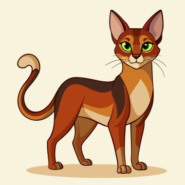 Habeş Kedisi Vektör Sanat Koleksiyonu Altın Kahverengi Çizgili