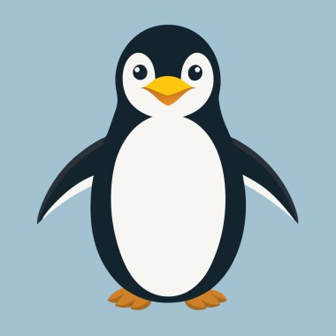 Siyah ve Beyaz Tasarım Minimalist Penguen Vektör Sanatı