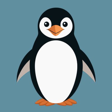 Siyah ve Beyaz Tasarım Minimalist Penguen Vektör Sanatı