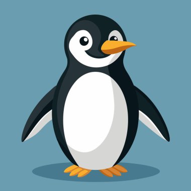 Siyah ve Beyaz Tasarım Minimalist Penguen Vektör Sanatı