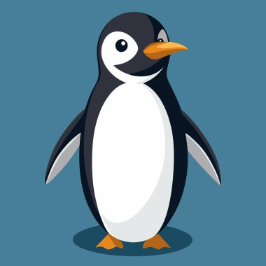 Siyah ve Beyaz Tasarım Minimalist Penguen Vektör Sanatı
