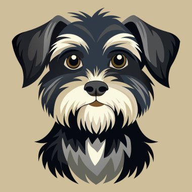 Afenpinscher Vektör Sanat Koleksiyonu Koyu Kahverengi Shaggy Coat