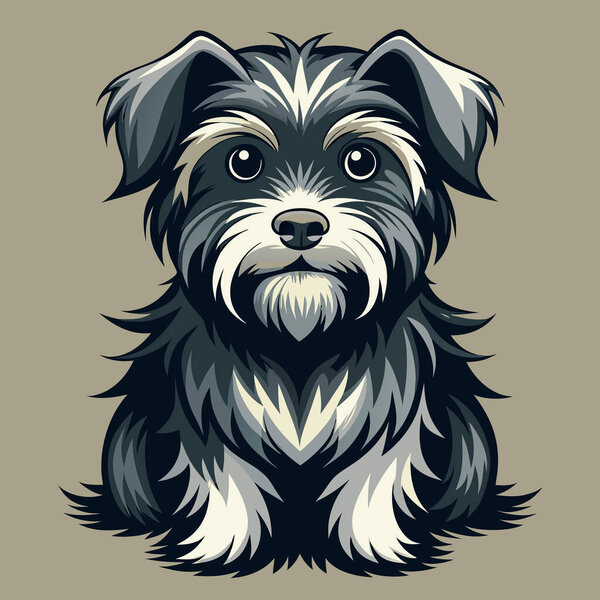 Affenpins Vector Art с темно-коричневым мешковатым пальто