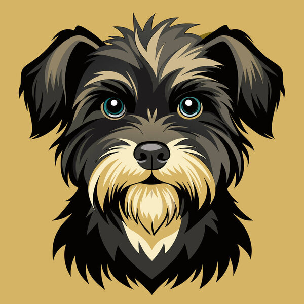 Affenpins Vector Art с темно-коричневым мешковатым пальто