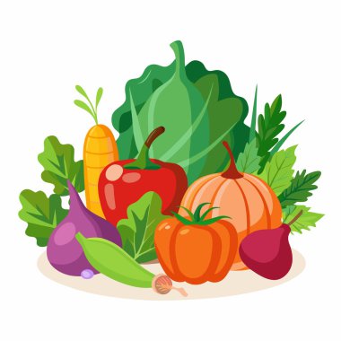 Fresh Vegetable Vector Art Collection with Vibrant Garden Produce clipart