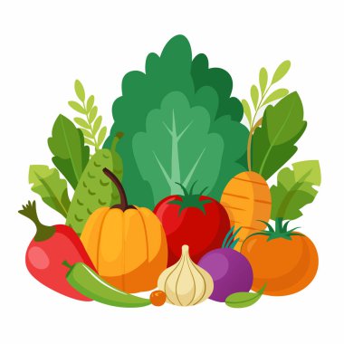 Fresh Vegetable Vector Art Collection with Vibrant Garden Produce clipart