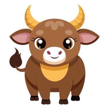 Büyük gözleri, kıvrık boynuzları ve neşeli ifadeleri olan sevimli çizgi film boğaları.