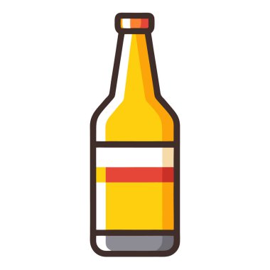 Düz dizayn edilmiş modern bira şişesi simgeleri koleksiyonu