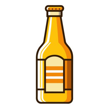 Parlak renkli ve temiz çizgileri olan sanatsal bira şişesi simgeleri