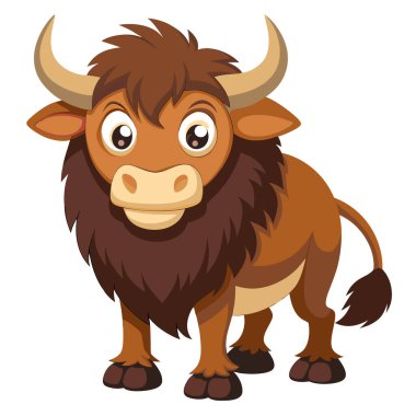 Şirin detaylarıyla canlı renklerde yaratıcı bufalo çizimi