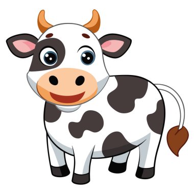 Kahverengi benekli, büyük gözlü sevimli inek.