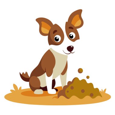 Mutlu köpek, enerji ve neşe dolu bir çukur kazıyor.