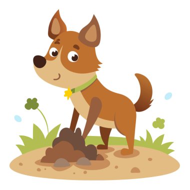 Mutlu köpek, enerji ve neşe dolu bir çukur kazıyor.