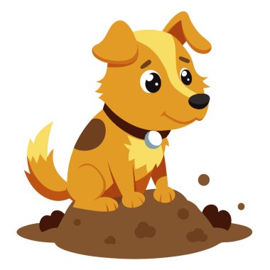 Mutlu köpek, enerji ve neşe dolu bir çukur kazıyor.