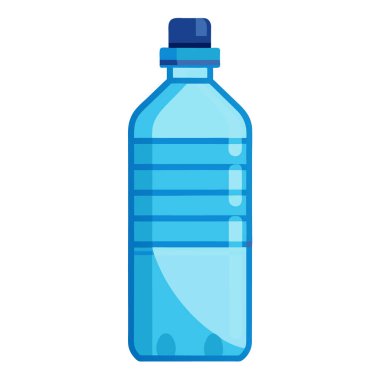Parlak ve renkli plastik su şişesi vektör çizimi