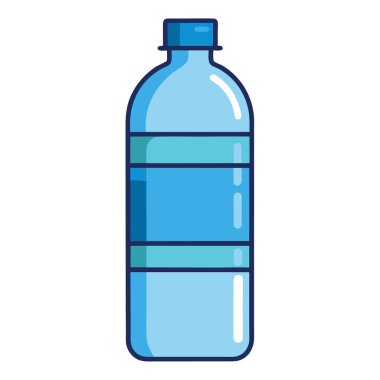 Parlak ve renkli plastik su şişesi vektör çizimi