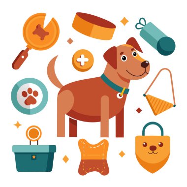 Köpek temel tasarımı için parlak ve neşeli bir koleksiyon.