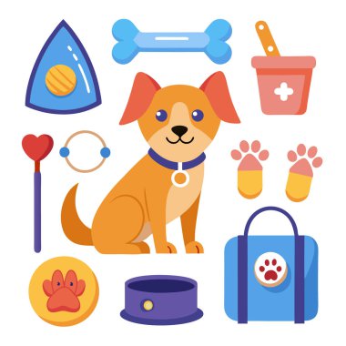 Köpek temel tasarımı için parlak ve neşeli bir koleksiyon.