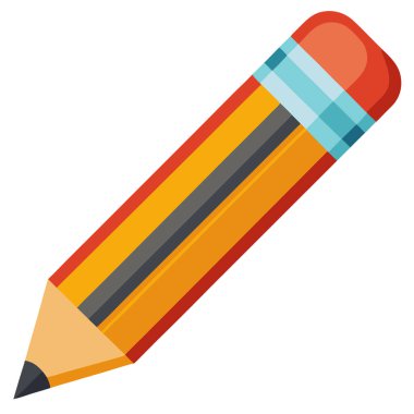 Parlak ve neşeli okul ikonu kalem vektör tasarımı