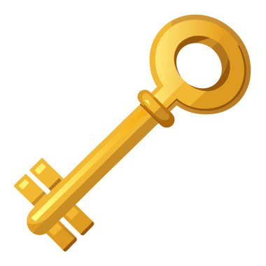Beyaz gerçekçi vektörde izole edilmiş zarif altın anahtar