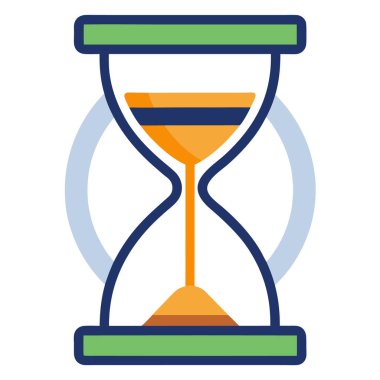 Canlı renk vektör illüstrasyonunda biçimlendirilmiş kum saati simgeleri