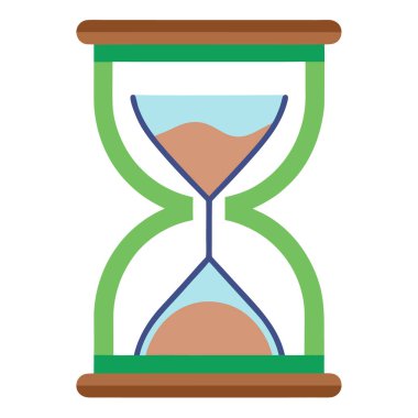 Canlı renk vektör illüstrasyonunda biçimlendirilmiş kum saati simgeleri