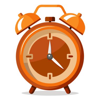 Detaylı tasarım vektörü illüstrasyonlu klasik turuncu alarm saati