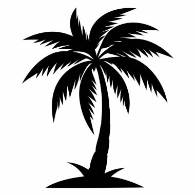 Palmiye ağacı siluet vektörü