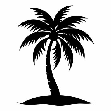 Palmiye ağacı siluet vektörü