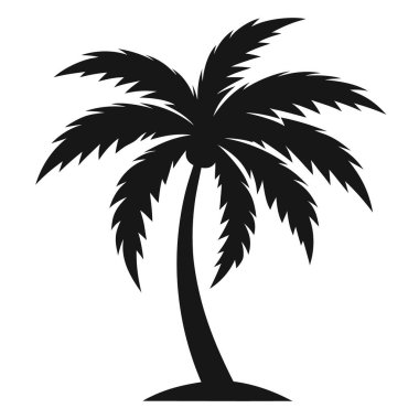 Palmiye ağacı siluet vektörü
