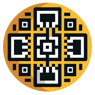 Canlı renklere ve modern tasarıma sahip stilize qr kod simgesi