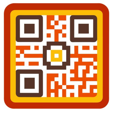 Canlı renklere ve modern tasarıma sahip stilize qr kod simgesi
