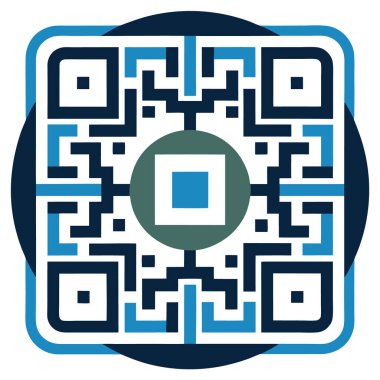 Canlı renklere ve modern tasarıma sahip stilize qr kod simgesi
