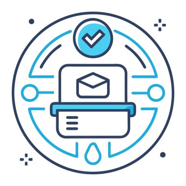 İnce çizgi biçimli vektör sanatında minimalist tarama düğmesi simgesi