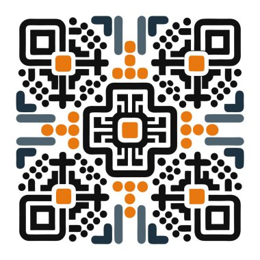 Benzersiz şablon vektör illüstrasyonuna sahip yaratıcı qr kodları kümesi